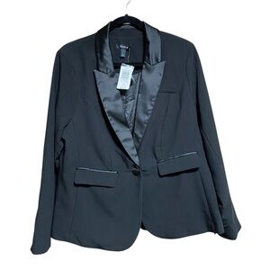 TORRID LADIES BLACK ONE BUTTON JACKET - SIZE 1X(14-16) - FULLY LINED - NWT